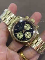 Rolex Paul Newman Daytona Replica 6241 Watch All Yellow Black Gold Chronograph - Swiss 7750